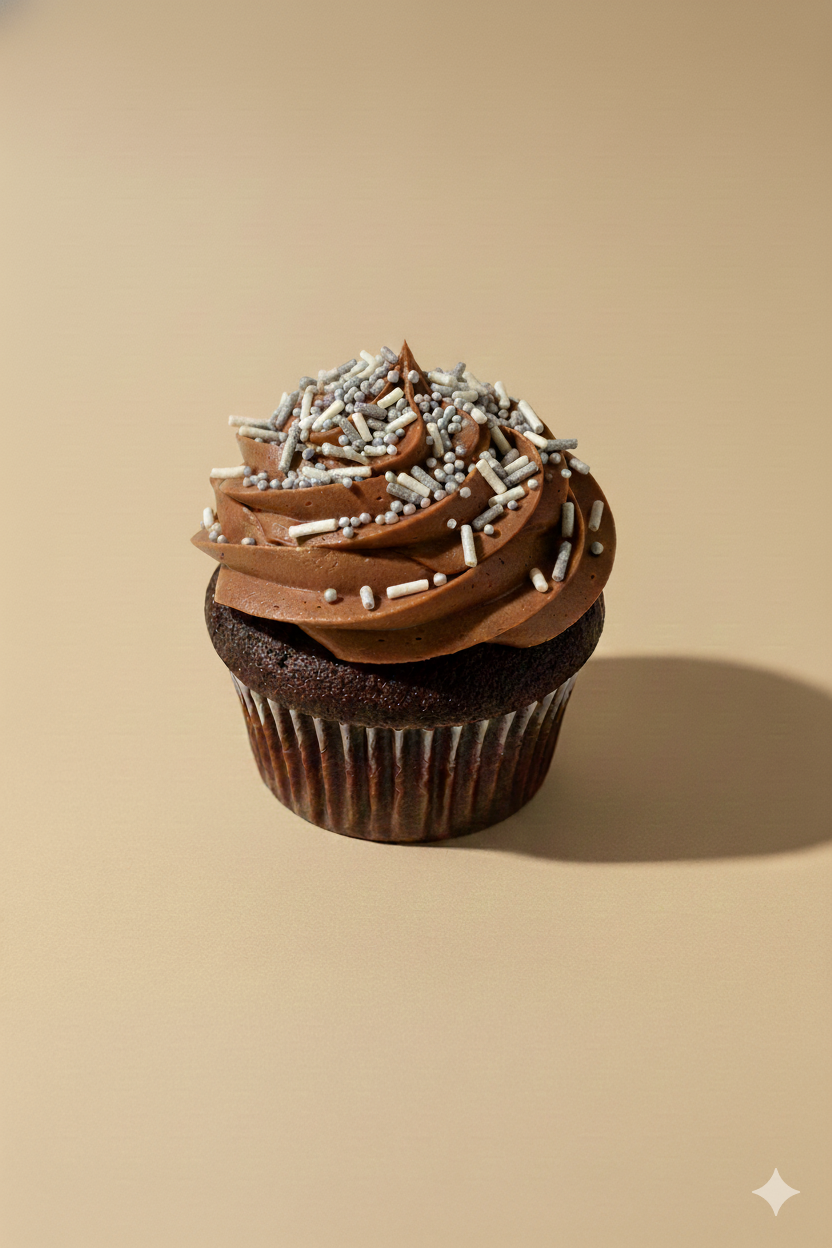 Chocolate cupcake with sprinkles